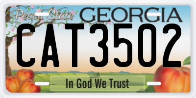 GA license plate CAT3502