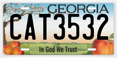 GA license plate CAT3532