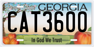 GA license plate CAT3600