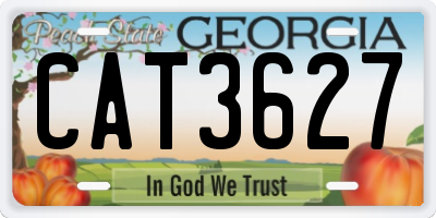 GA license plate CAT3627