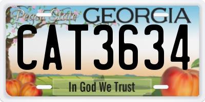 GA license plate CAT3634