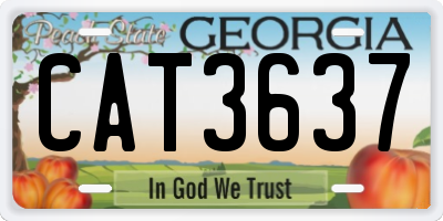 GA license plate CAT3637