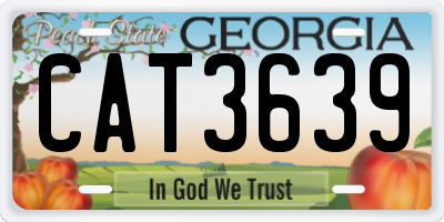 GA license plate CAT3639