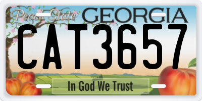 GA license plate CAT3657