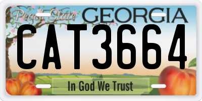 GA license plate CAT3664