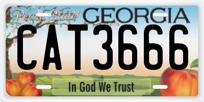 GA license plate CAT3666