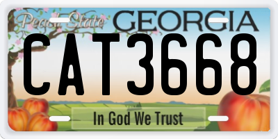 GA license plate CAT3668