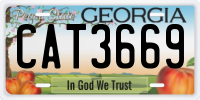 GA license plate CAT3669