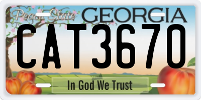 GA license plate CAT3670