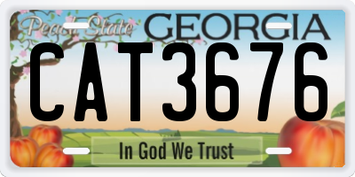 GA license plate CAT3676