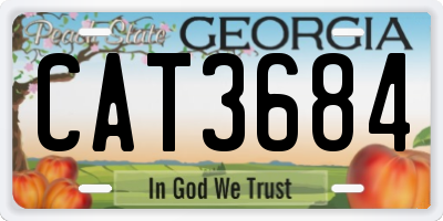 GA license plate CAT3684