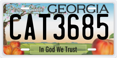 GA license plate CAT3685