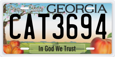 GA license plate CAT3694