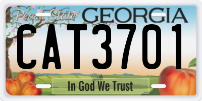 GA license plate CAT3701