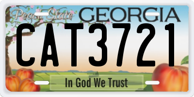 GA license plate CAT3721
