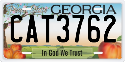 GA license plate CAT3762