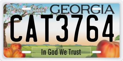GA license plate CAT3764