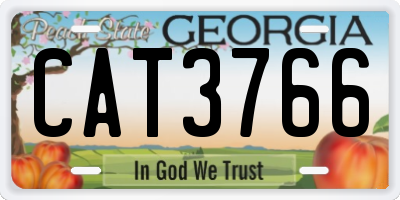 GA license plate CAT3766