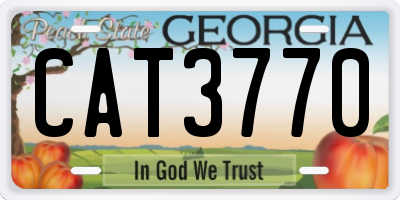 GA license plate CAT3770