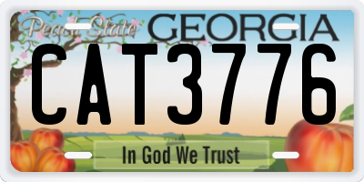 GA license plate CAT3776