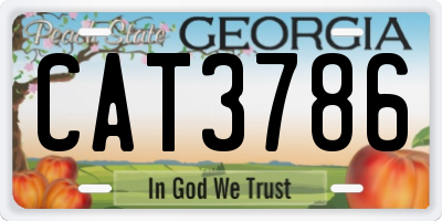 GA license plate CAT3786