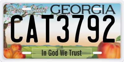GA license plate CAT3792