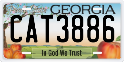 GA license plate CAT3886