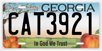 GA license plate CAT3921