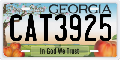 GA license plate CAT3925