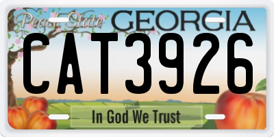 GA license plate CAT3926