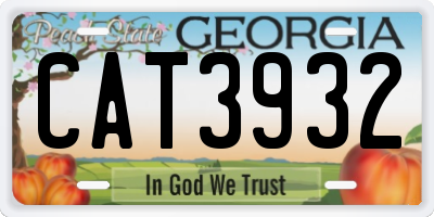 GA license plate CAT3932