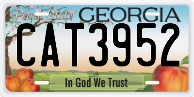 GA license plate CAT3952