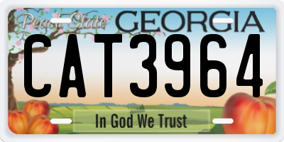 GA license plate CAT3964