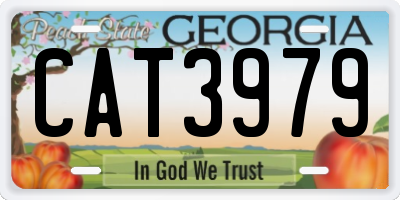 GA license plate CAT3979