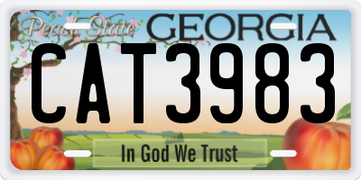 GA license plate CAT3983