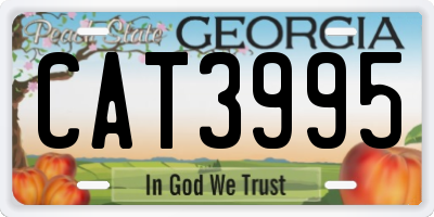GA license plate CAT3995