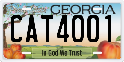 GA license plate CAT4001