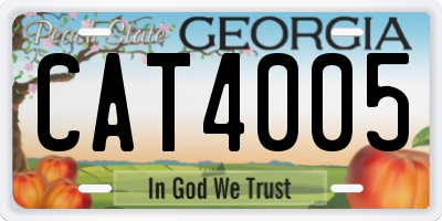 GA license plate CAT4005
