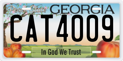 GA license plate CAT4009