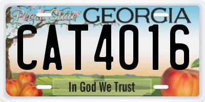 GA license plate CAT4016