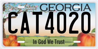GA license plate CAT4020