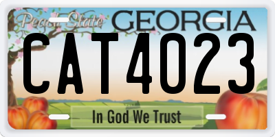 GA license plate CAT4023