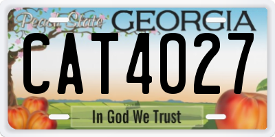 GA license plate CAT4027