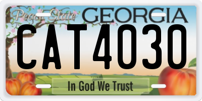 GA license plate CAT4030