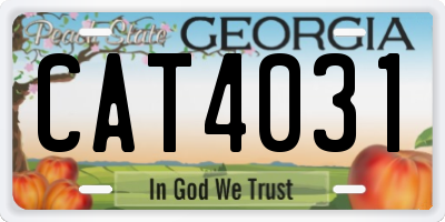 GA license plate CAT4031