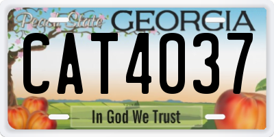 GA license plate CAT4037