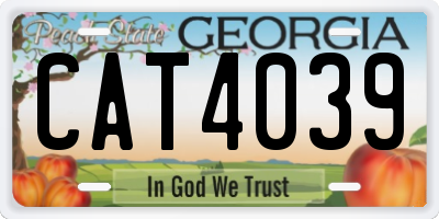 GA license plate CAT4039