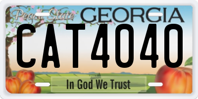 GA license plate CAT4040