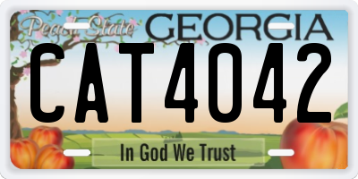 GA license plate CAT4042
