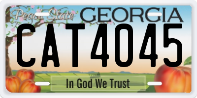 GA license plate CAT4045